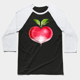 Radish In Heart Shape - Vegetarian - Go Vegan Baseball T-Shirt